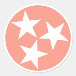 Drei-Sterne-Tennessee-Staatsflagge Runder Aufkleber