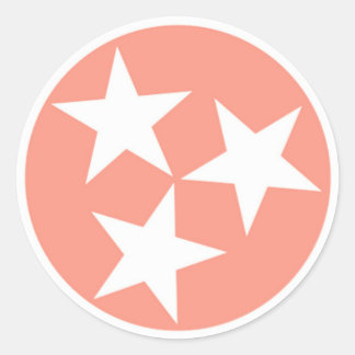 Drei-Sterne-Tennessee-Staatsflagge Runder Aufkleber