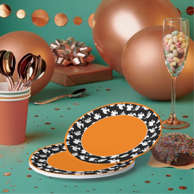 Drei Stile fliegende Geister zu Halloween-Farben Pappteller (Multi)