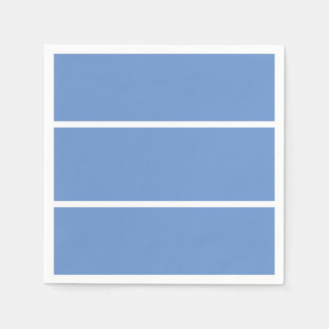 Drei stilvolle helle Cornfllower Blue Wide Streife Serviette (Vorderseite)