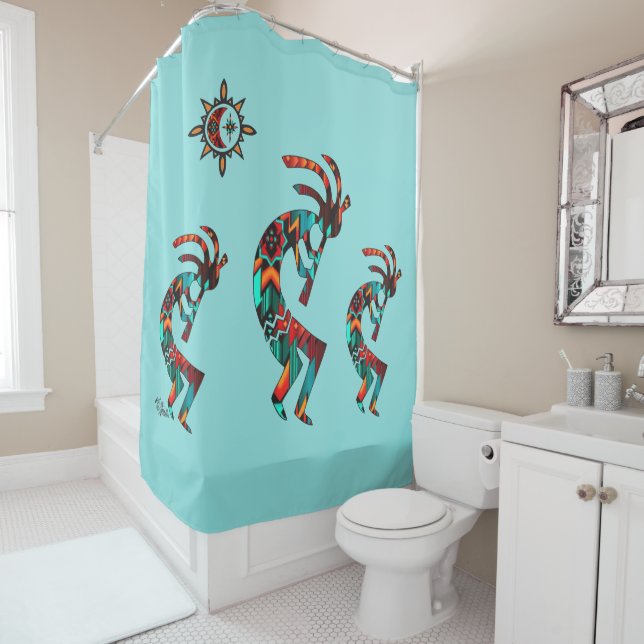 Drei südwestliche Kokopelli-Duschvorhang Duschvorhang (Beispiel)