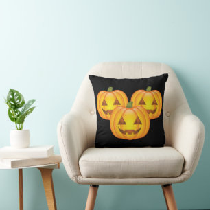 Drei süße Halloween-Jack-O’-Lantern-Kürbisse Kissen