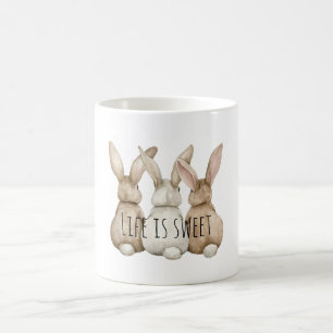 Drei süße Hasenkaninchen Kaffeetasse