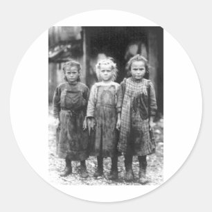 Drei süße kleine Mädchen Vintage South Carolina Runder Aufkleber