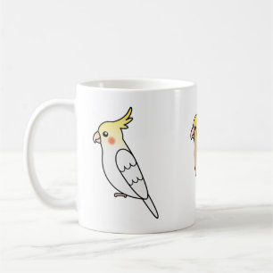Drei süße Nymphensittich-Cartoon-Vögel Kaffeetasse