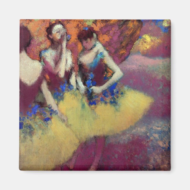 Drei Tänzer in Gelben Röcken von Degas Magnet (Vorne)