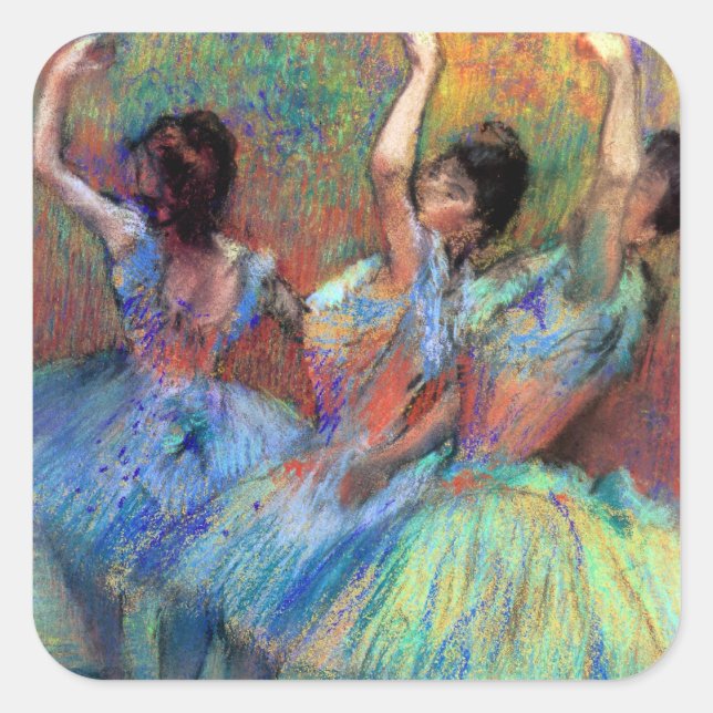Drei Tänzer von Degas Quadratischer Aufkleber (Vorderseite)