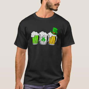 Drei Tasse Bier Irish Flag St Patricks Day Men Wom T-Shirt