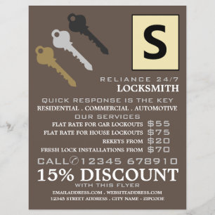 Drei Tasten und Logos, Schlosserwerbung Flyer