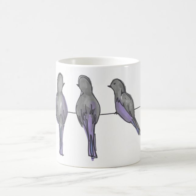 Drei Tauben-Kumpel Kaffeetasse (Mittel)