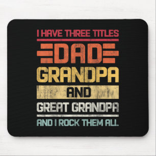 Drei Titel Vater Großvater und Amp; Großvater und Mousepad