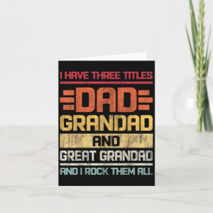 Drei Titeln Vater Grandad & Amp; Großes Grandad un Karte