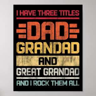 Drei Titeln Vater Grandad & Amp; Großes Grandad un Poster
