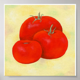 Drei Tomaten/Paradeiser-Malerei Poster