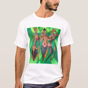 Drei traditionelle schwarze Frauen mit ethnischer T-Shirt