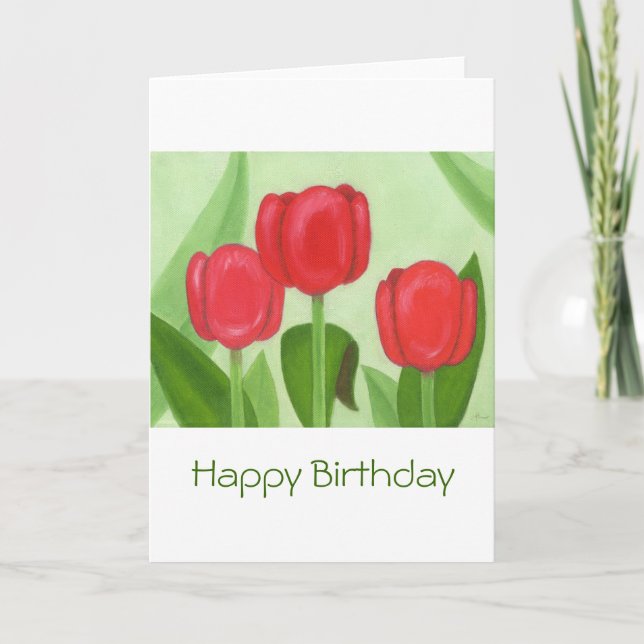 Drei Tulips Geburtstagskarte Karte (Vorderseite)