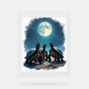 Drei Türken Howl auf dem Mond Wildlife Berg Tur Acrylschild
