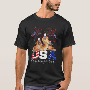 Drei US-amerikanische Pekingeses Hunde tragen die  T-Shirt