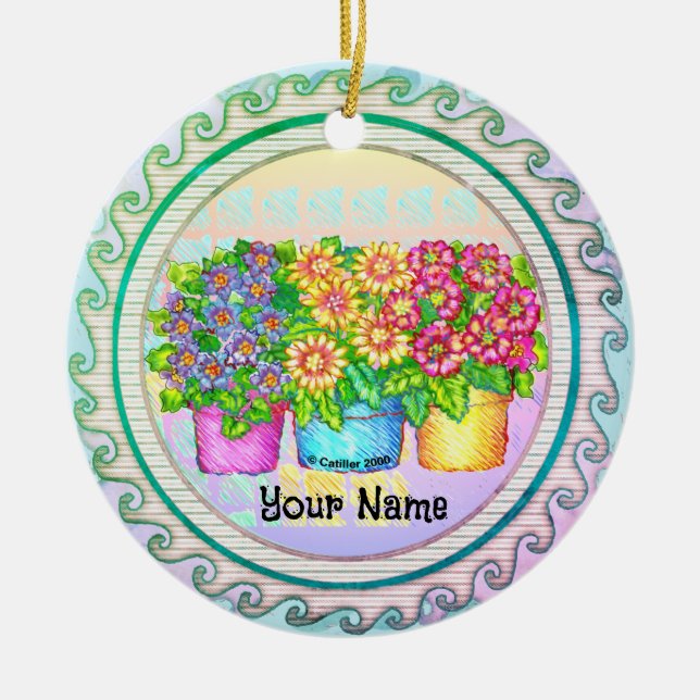 Drei Vasen-Blume Keramik Ornament (Vorne)