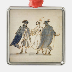 Drei verdeckte Zahlen im Karnevals-Kostüm (Stift Silbernes Ornament