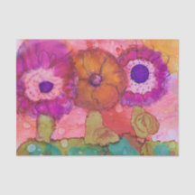 Drei verrückte Blume Boho Alkoholtupfer Design