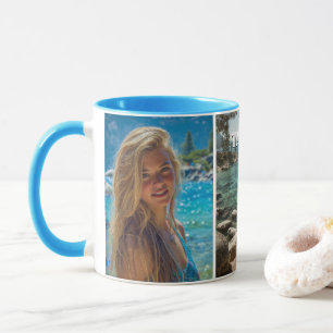 Drei vertikale Streifen Boho-Foto Tasse
