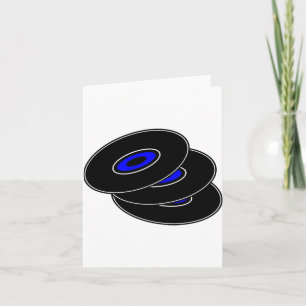 Drei Vinyl-Schallplatten Notizkarten Karte