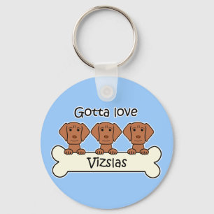 Drei Vizslas Schlüsselanhänger
