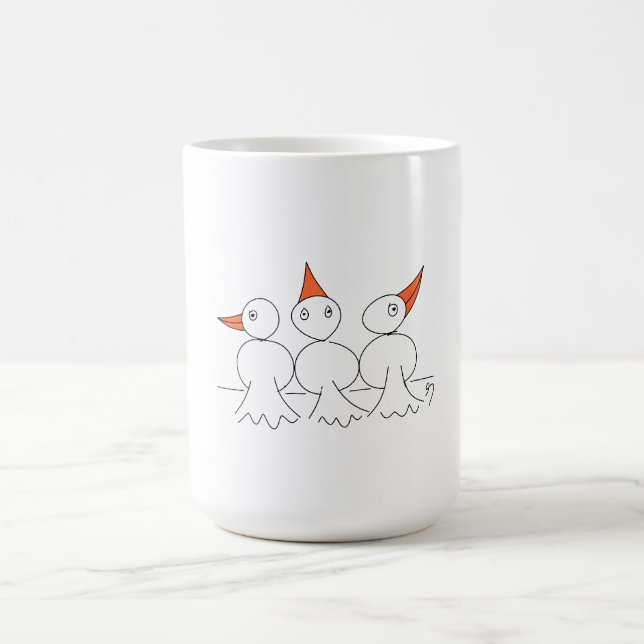 Drei Vögel auf dem Draht Kaffeetasse (Mittel)