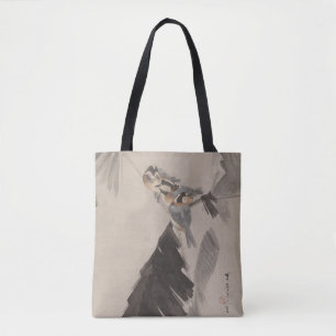 Drei Vögel auf einem Ast von Watanabe Seitei Tasche