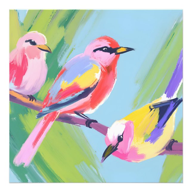 Drei Vögel Fotodruck (Vorne)