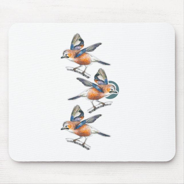 Drei Vögel Mousepad (Vorne)