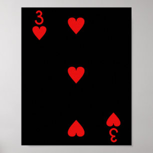Drei von Karten, die Karten spielen, stehen im Sch Poster
