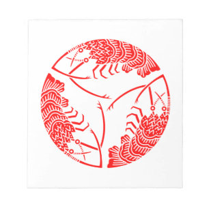 Drei von Kopf bis Schwanz gespitzte Hummer Notizblock