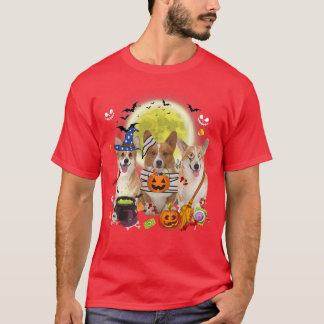 Drei walisische Corgi Hunde Hexe Beängstigendes Mu T-Shirt