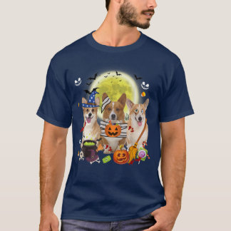 Drei walisische Corgi Hunde Hexe Beängstigendes Mu T-Shirt