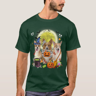 Drei walisische Corgi Hunde Hexe Beängstigendes Mu T-Shirt