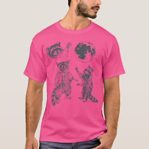 Drei Waschbären Mond 3 Waschbären heulen zum Mond T-Shirt