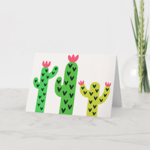 Drei Wasserfarben Cacti Gruß Karte
