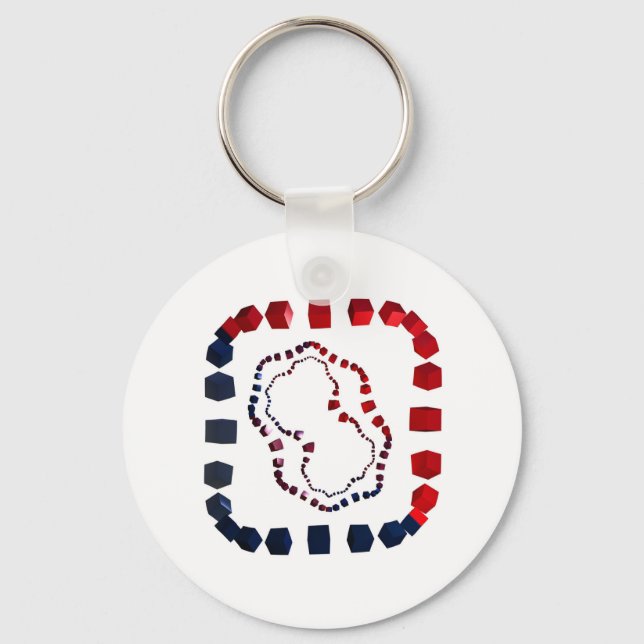 Drei Wege kubiert Schlüsselanhänger (Vorderseite)