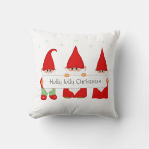 Drei Weihnachts-Gnome Wurfkissen Kissen