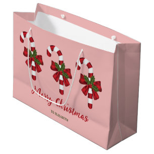 Drei Weihnachts-Schleifen mit individuellem Text Große Geschenktüte