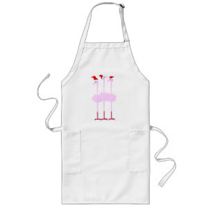 Drei Weihnachtsflamingo-Schürzen Lange Schürze