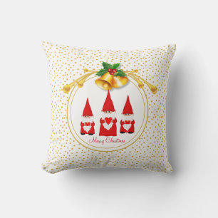 Drei Weihnachtsgnomes & Golden Confetti Kissen