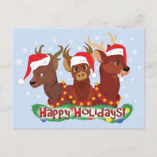 Drei Weihnachtshändler Feiertagspostkarte