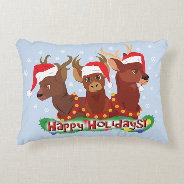 Drei Weihnachtshändler Zierkissen (Vorderseite)