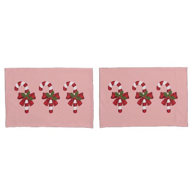 Drei Weihnachtskanäle auf hellrosa Kissenbezug (Vorderseite-Set)