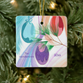 Drei Weihnachtskugeln, personalisierte Ornamente