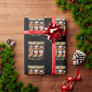 Drei Weihnachtsmann-Elfen-Dachshunde-Weihnachtsstr Geschenkpapier