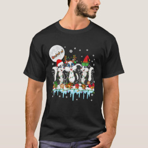 Drei Weihnachtsmann-Rentiere-Elfen-Skunks Weihnach T-Shirt